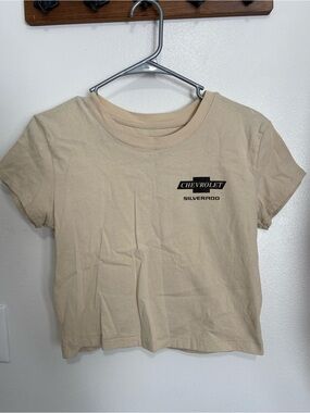 Chemistry Beige Cropped Chevy Logo Tee